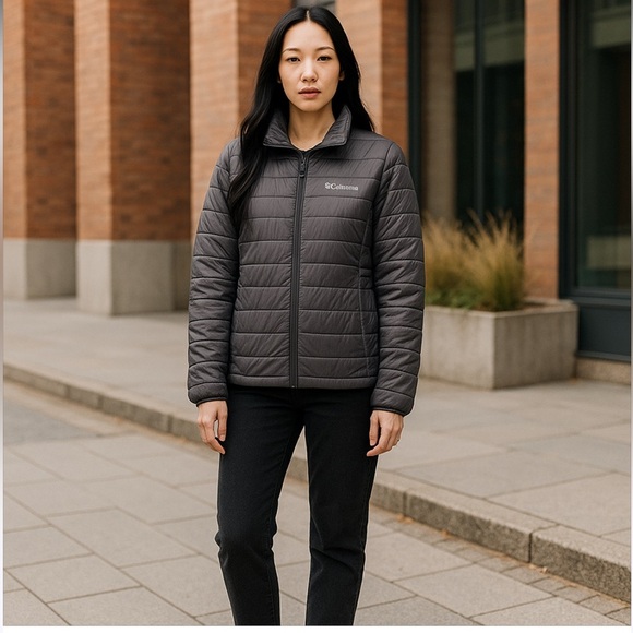 Columbia Women’s Gray Lightweight Puffer Jacket | Size M | Winter Outdoor Ski Sn - Picture 3 of 6